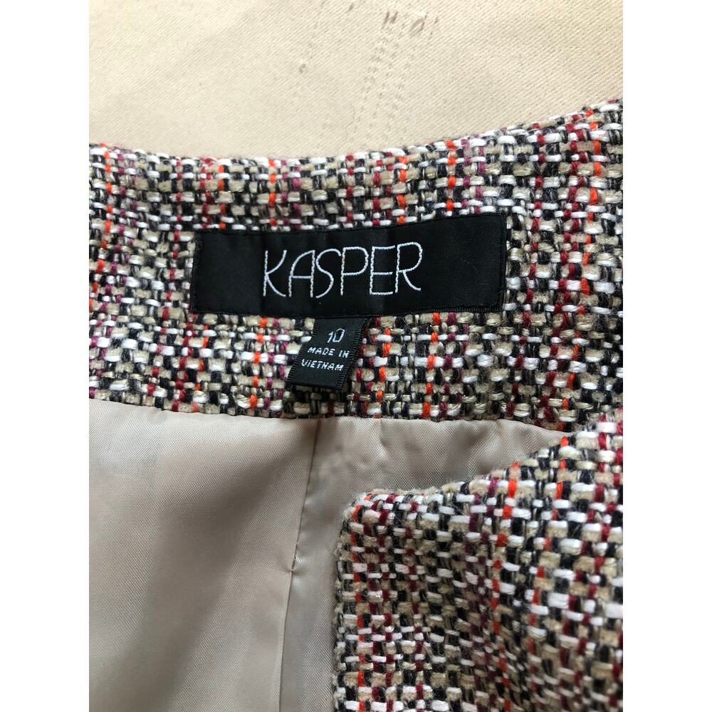 Kasper Blazer Womens Size 10 Multicolor Tweed Textured Career Office Jacket
